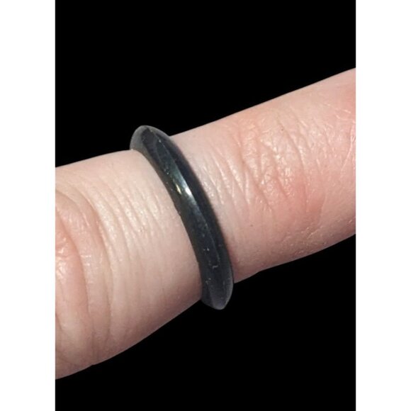Simple Black Rubber Fashion Ring Size 6 1/4 - Picture 3 of 11